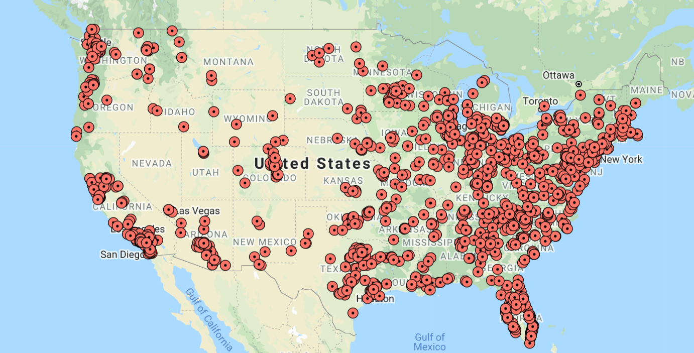 National Day of Prayer Reservation Map 2021