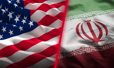 United States Iran flags