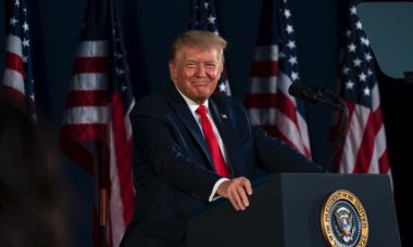 President Trump podium